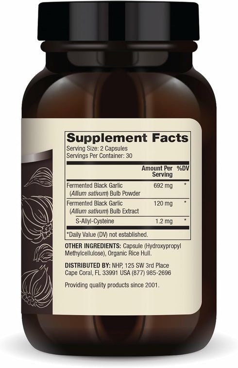 Dr. Mercola Fermented Black Garlic - Antioxidant Supplement - for Immune, Cellular & Heart Health Support - Includes S-Allyl-Cysteine - Non-GMO, G...