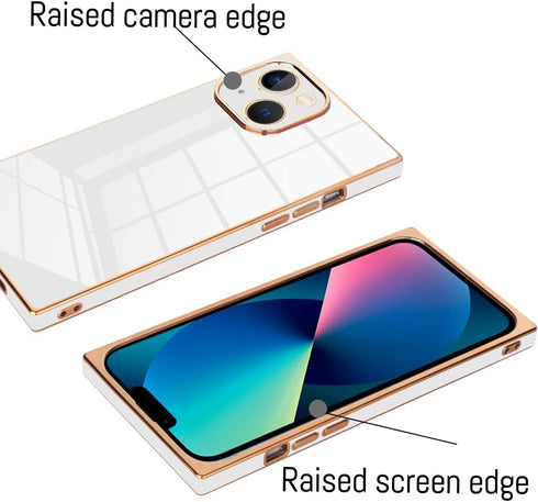 KANGHAR Case Compatible with iPhone 13 Women Girls,Luxury Cute Plating Electroplate Design Case Full-Body Anti-Scratch Shockproof Bumper Protectiv...