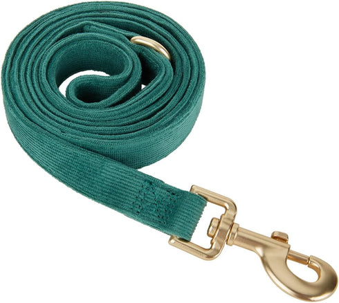 Soft Corduroy Fibric Dog Leash, 5 Feet Length Lead with Heavy Duty Rotating Hook, for Medium Large Dogs.(M,Green)...