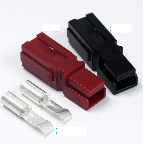 30 Amp Anderson Powerpole Connectors, PP15 to 45, Red and Black Housing, w/12-16 AWG Heavy Duty Contact 30A, 600V (Pack of 12 Set)...