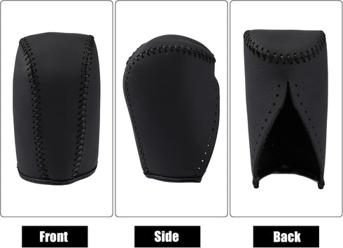 X AUTOHAUX Black Car Genuine Leather Stick Shift Cover Gear Shift Knob Cover for Toyota Camry 2007-2011 Black Line...