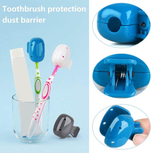 Toothbrush Cover Cap Toothbrush Coverings Clips Portable Toothbrush Protector Toothbrush Storage Head Cover for Bathroom Home Travel Toothbrush Ca...