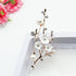 Elegant Crystal Plum Blossom Brooch Women Alloy Pearl Bouquet Corsage Pins Coat Jewelry(Gold)...
