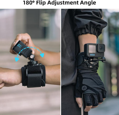 SUREWO Wrist Strap Mount Compatible with GoPro Hero 12/11/10/9/8/7//6/5 Black,DJI Osmo Action 4/3,Insta 360 ONE R,AKASO/Campark and More...