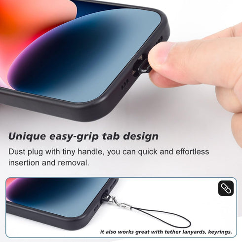 12PACK Lightning Anti Dust Plug with Easy-Grip Tab Compatible with iPhone 14,14 Pro Max,iPhone 13,13 Pro Max,12,11,11 Pro,X,XS,XR,8,7,iPhone Charg...