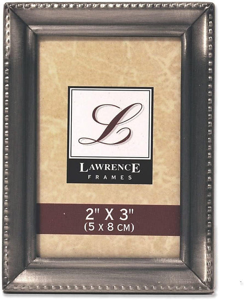 Lawrence 11523 Antique Pewter 2x3 Picture Frame - Beaded Edge Design...