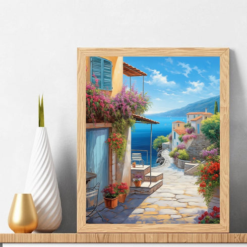 Natuyalo Paint by Numbers for Adults - DIY Adult Paint by Number Kits Painting on Canvas Town Street Painting by Numbers for Beginners, Landscape ...