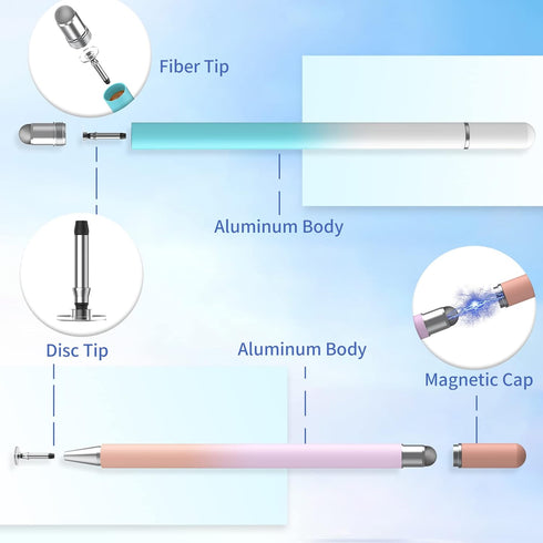 Stylus Pens for Touch Screens, 2 in 1 Sensitivity & Precision Stylus Pen for iPad, Stylus Pencil Compatible with iPhone, Apple iPad, Android, Tabl...