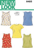New Look Sewing Pattern 6483 Misses Tops, Size A (6-8-10-12-14-16)...