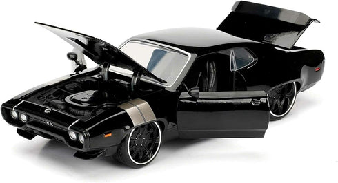 Jada Toys Fast & Furious 1:24 Dom's Plymouth GTX Die-cast Car, toys for kids and adults, Black, Standard...