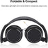 Foldable Head Mounted Headphone Mini Wired Headset Hands Free Compact Stereo HiFi Music Headset Support Rotatable Ear Cup Adjustable Headband Supp...