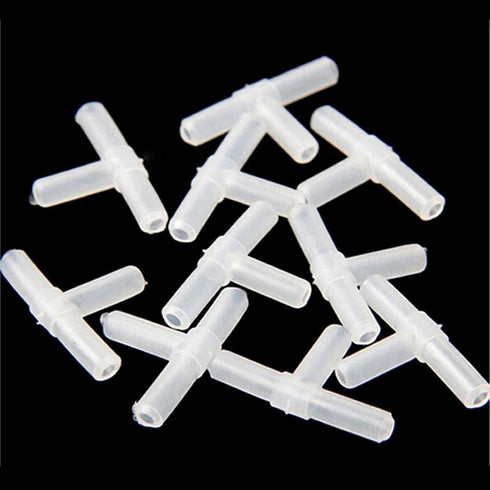 10pcs 3 Way Air Line Connector Aquarium Fish Tank Airline Tee Valve Pump Tube, White...