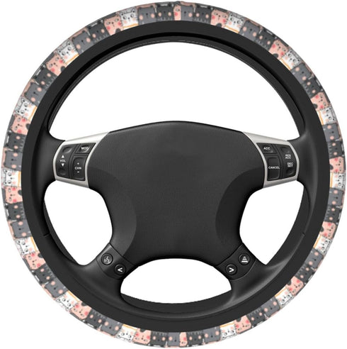 Cat Steering Wheel Cover Auto Steering Wheel Protector 15 inch Fit Auto SUV Vans Trucks...