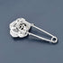 Silver Tone Sparking Micro Pave Layered Petal CZ Rose Flower Cardigan Sweater Safety Pin Brooch...