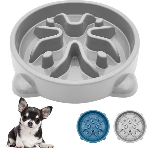 Slow Feeder Dog Bowls Non Slip Puppy Bowl Durable Dog Puzzle Feeder Bloat Stop Dog Food Bowls for Puppy and Small Dogs, BPA Free, 1 Cup, Grey...