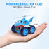 MaxTronic Mini Remote Control Car, 4WD 2.4Ghz Remote Control 360° Rotating Built-in Rechargable Battery Fast Mini Stunt RC Car, Shark Car Truck To...