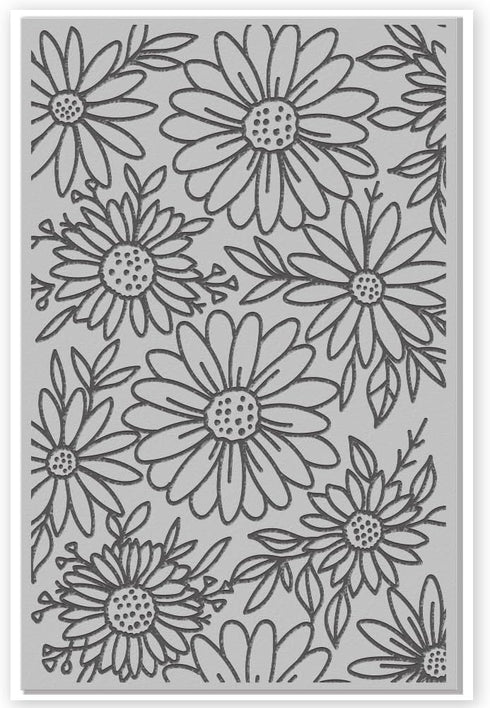 CHGCRAFT Polymer Clay Texture Sheets Daisy and Leaves Clay Texture Mat Flowers Clay Texture Sheets Embossing Polymer Clay Tools Polymer Clay Pad E...