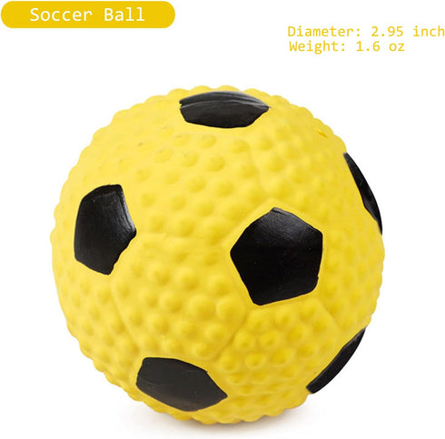 T'CHAQUE Squeaky Dog Toys, Natural Latex Rubber Dog Balls, Soft, Bouncy & Durable for Small Medium Dogs Puppy Interactive Chew Sound Fetch Play Do...