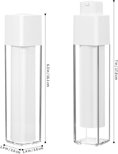 Holibanna Airless Pump Dispenser Foundation Bottle: 3pcs 50ml Skincare Moisturizer Empty Refillable Pumps Container 1.7oz Reusable Travel Dispense...