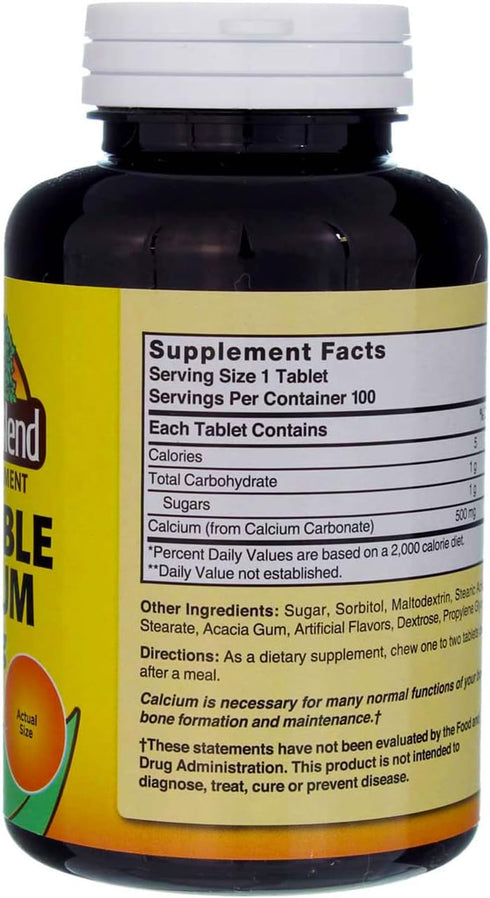 Nature's Blend Calcium Chewable Bavarian Cream 500 mg 100 Tabs...