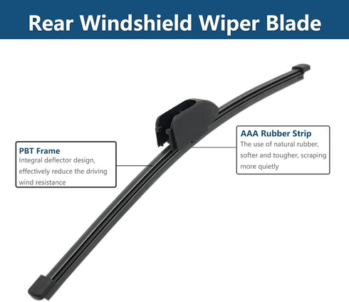 Rear Windshield Wipers Blade Arm Set for Hyundai Elantra GT 2013-2017 / Hyundai Elantra 2012-2017 Back Glass Wiper Arm Blade Replacements All Seas...