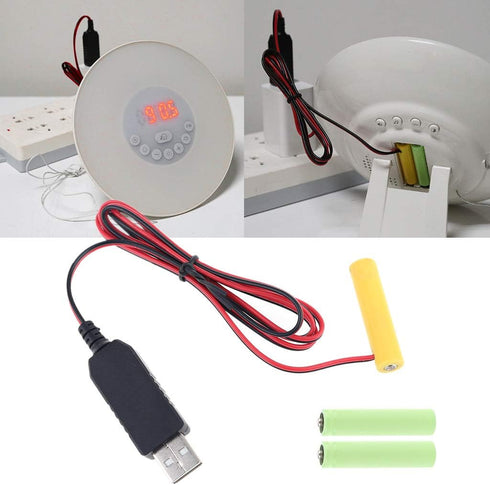 LR03 AAA Battery Eliminator 2M USB Power Supply Cable Replace 1 to 4pcs AAA Battery (3V)...