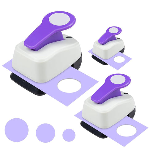 Craft Circle Hole Punch, 3pcs Different Size of Scrapbooking Punches Crafting Designs for Office Supplies, Card Making, DIY Albums Photos, Circle ...