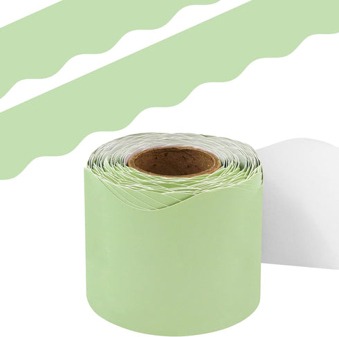 Fancy Land Mint Green Bulletin Board Border Scalloped Border Trim for Classroom 52ft One Roll...