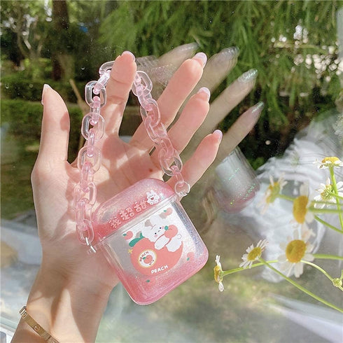 SGVAHY Cute AirPod Case for AirPods 3 Case Kawaii Clear Liquid Sequins Case Cover Hard Protective AirPod Case Wireless Charging Box with Color Cha...
