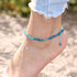 Blue Apatite Evil Eye Anklet Bracelets for Women Tumbled Chip Beach Foot Anklet Amulet Protection Reiki Crystals...