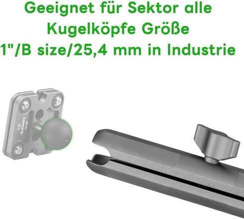FANAUE Double Socket Arm Compatible with B Size 1" Ball Components for RAM Mounts (Long Arm)...