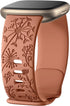 Flower Engraved Bands Compatible with Fitbit Versa 4 Band for Women/Fitbit Versa 3/Sense 2 1 Bands for Women,Fancy Dandelion Cute Floral Pattern W...