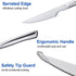 Silver Steak Knife Set, 6 Piece Stainless Steel Kitchen Knife Set & Kitchen Utility Knives, 8.7-inch Silver Serrated Steak Knives, Dinner Knives, ...
