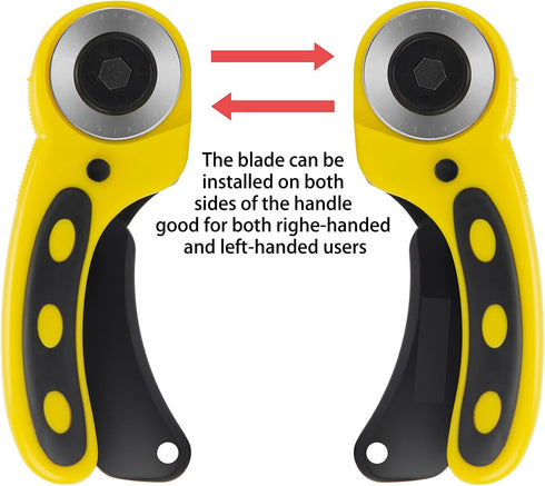 WORKLION Ergonomic Rotary Cutter Set: Safety Lock, 2 Replacement Blades for Sewing, Quilting, Scrapbooking & Arts & Crafts...