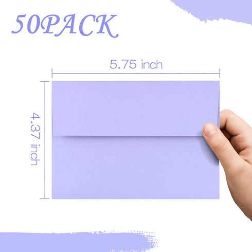 50 Pack A2 Envelopes for Invitations,4.37x5.75 Envelopes,A2 Envelopes Multicolor Self Seal,Printable Envelopes for Wedding,Invitation,Baby Shower,...