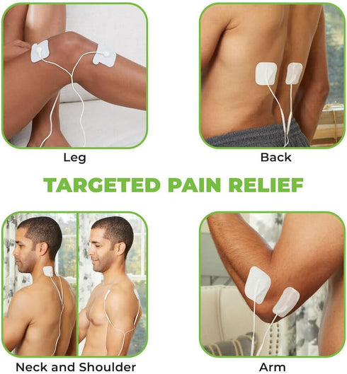 AccuRelief TENS Unit Muscle Stimulater Pain Relief System - Electric Muscle Stimulator with Electrodes for Neck, Back, and Full Body, White and Bl...