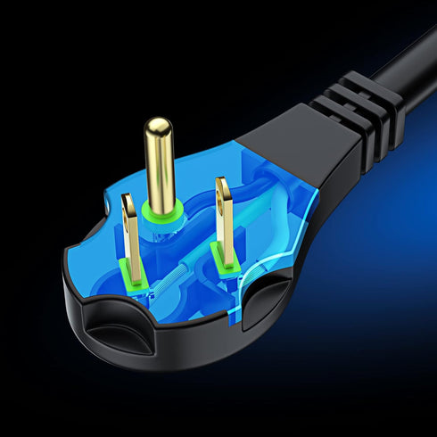Maximm Flat Plug Extension Cord 6 ft with Slim Space-Saving Plug Design, Low Profile Extension Cord 14AWG (Black)...