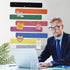 8Pcs Colour Cork Board Bar Strips with 50 Pushpins & Sticky Notes, Self-Adhesive Bulletin Board Strips No Damage for Wall, Felt Pin Board for Past...