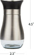 Evelyne 2-Piece Set Salt & Pepper Glass Shaker Stainless Steel Cover with Tray...