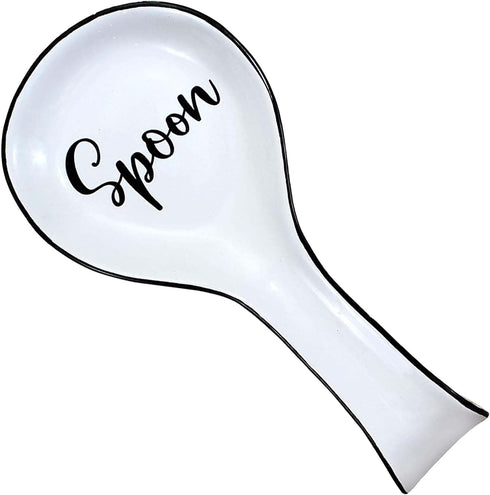 Home Acre Designs Spoon Rest For Kitchen Counter & Stove Top - White Ceramic Spoon Holder for Cooking & Counter Protection - Essential Kitchen Gad...