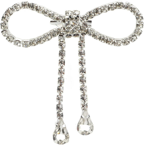 2PCS Rhinestone Bowknot Brooch Shiny Crystal Bow Pin Tassel for Women Weddings Celebration Parties Decoration Shoes, Luggage Accessories...