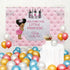 DASHAN 7x5ft Polyester Baby Shower Backdrop Welcome Our Little Princess Silver Crown Pink Photography Background for Newborn Baby Shower Baby Girl...