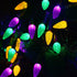 Solar Strawberry String Lights for Halloween Christmas Mardi Gras Decorations, 50 LED C6 8 Modes Solar Christmas Lights for Outdoor Mardi Gras Chr...