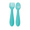 Nuby Silicone Easy Grip Fork & Spoon Set, 12+m in Aqua...
