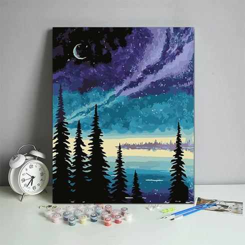 FILASLFT Moon Paint by Number for Adults,Paint by Numbers Kits Beginner,Adults' Paint by Number DIY Landscape for Gift Home Wall Decor 16X20 Inch....