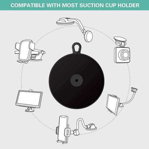 pop-tech Dash Suction Cup Mounting Disk: 95mm Car Mount Adhesive Dashboard Pad for Phone Holder - 3M Replacement Disc Sticky Sticker for Cam Winds...