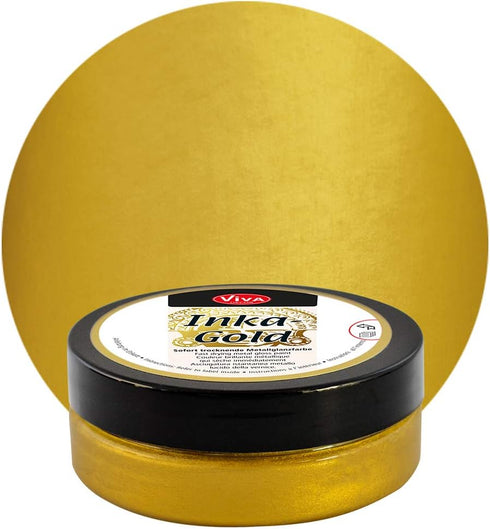 Viva Decor Inka Gold Gilding Wax2.3 oz (Old Gold) - Easily Applicable Wax-Based Metallic Polishing Paste. Quick-Drying Metal Shine, High Gloss Eff...