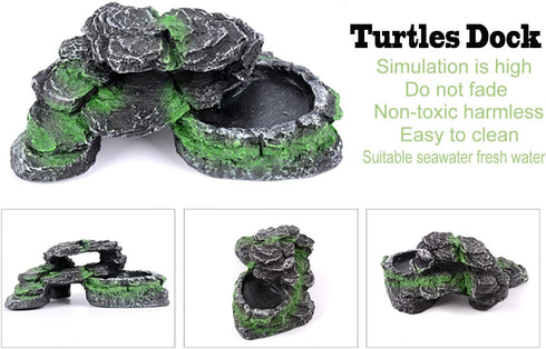 PINVNBY Turtles Dock for Aquarium Reptile Basking Platform for Turtles, Frogs, Newts (1 Pack)...