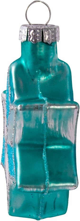 Kurt Adler H8203 Glass Star of David with Glitter Ornament, Set of 6, Blue...