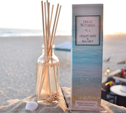 Urban Naturals Ocean Mist & Sea Salt Reed Diffuser Set | Made with Essential Oils & Real Botanicals | Decorative Air Freshener for Large Rooms | B...